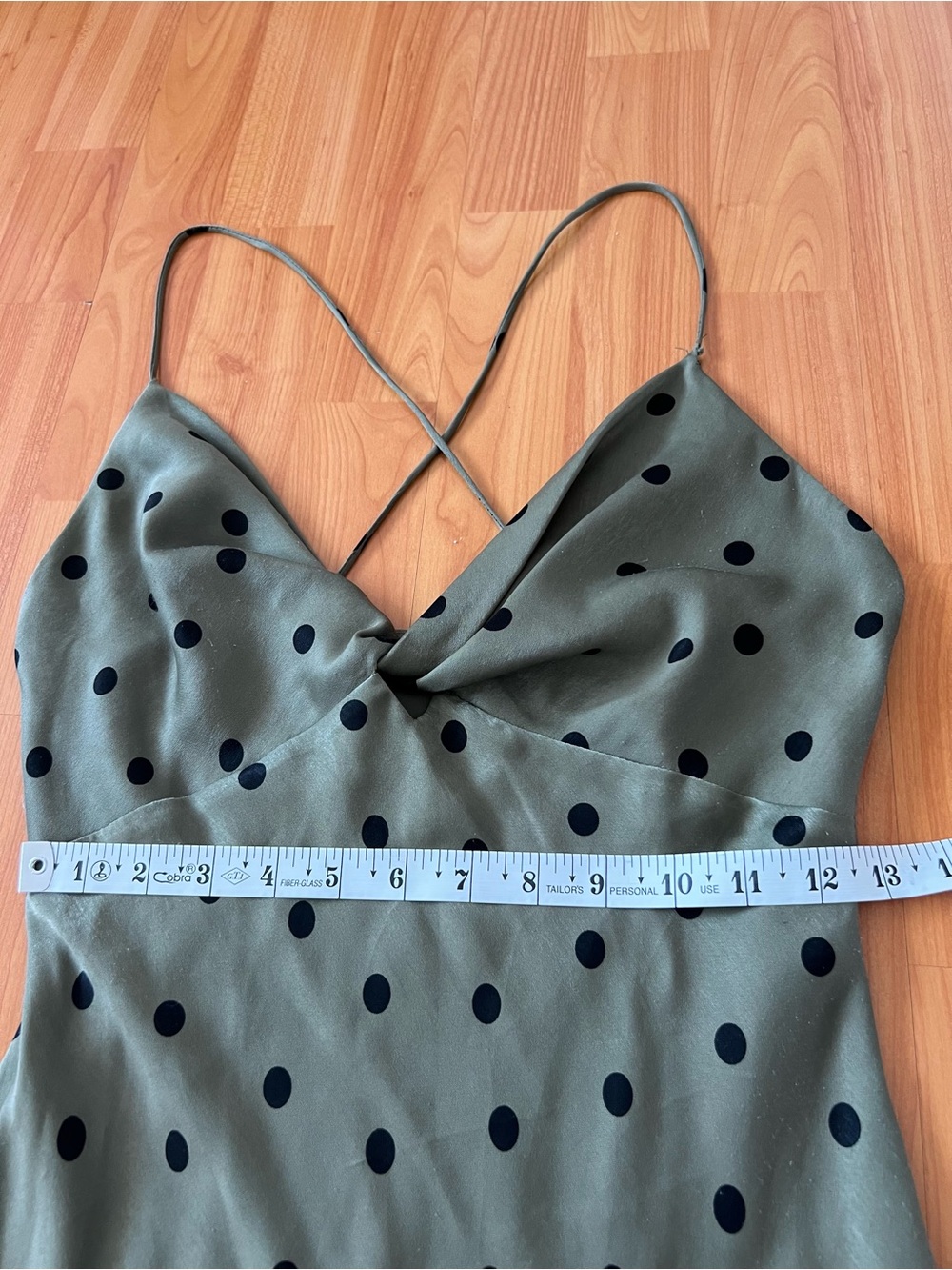 Zara Satin Polka Dot Midi Dress - Picture 7 of 9